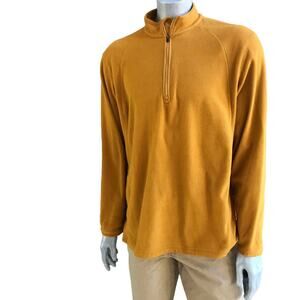 Cabela's 1/2 Zip Mustard Yellow Fleece Pullover Jacket Men's Size L Large